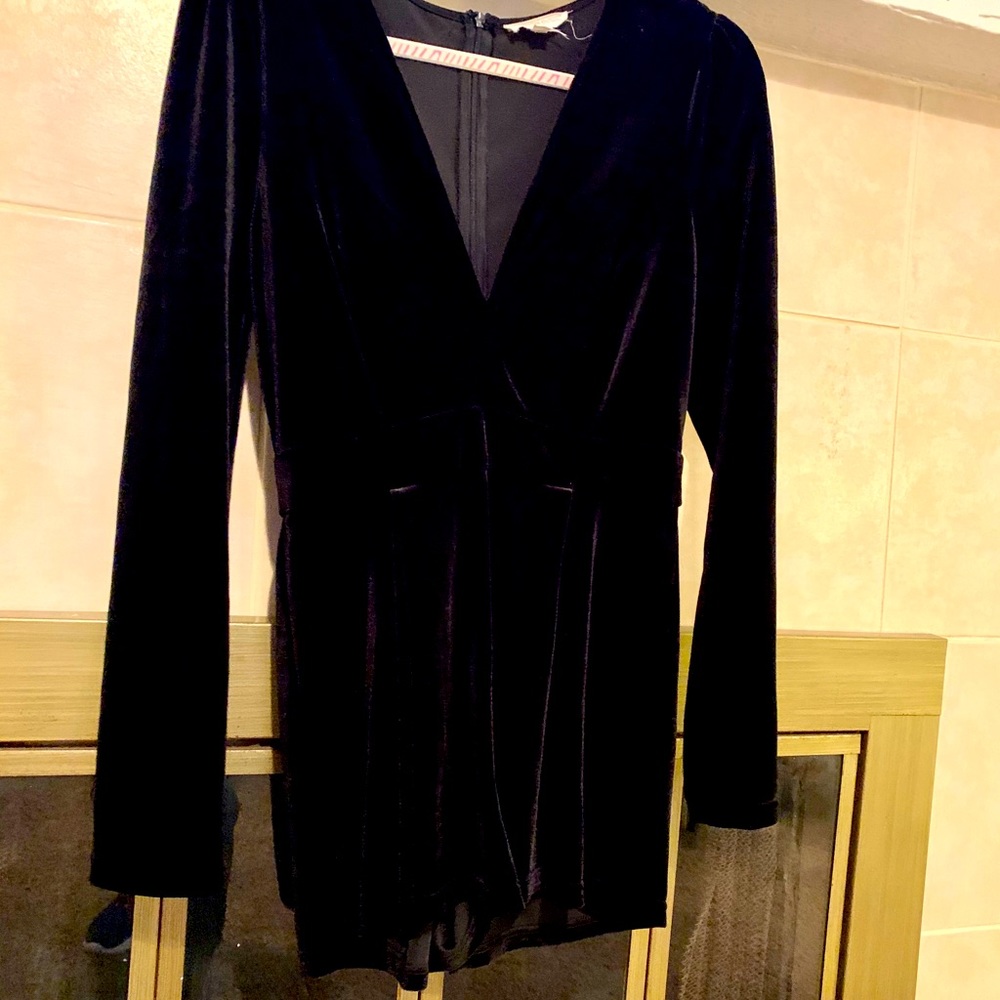 Little black velvet romper